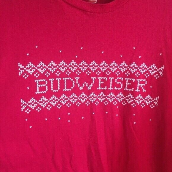 Budweiser Holiday Christmas Tee Men's XL - Picture 2 of 4